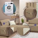 Ver imagem 6 de Capa Protetora de Sofá King 4 Lugares Manu Matelado Dupla Face:cáqui e Palha