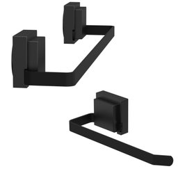 Kit de Acessórios para Banheiro Ventosa Preto 2 Peças F.max - 4