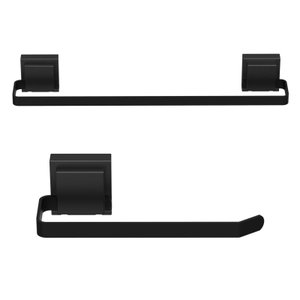 Kit de Acessórios para Banheiro Ventosa Preto 2 Peças F.max