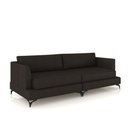 Ver imagem 2 de Sofá Living Bipartido 250cm Indonésia Pés de Ferro Couro Marrom G52 - Gran Belo