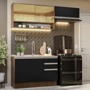 Ver imagem 1 de Armário de Cozinha Compacta 200cm Rustic/Preto Glamy Madesa 08