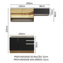 Ver imagem 4 de Armário de Cozinha Compacta 200cm Rustic/Preto Glamy Madesa 08