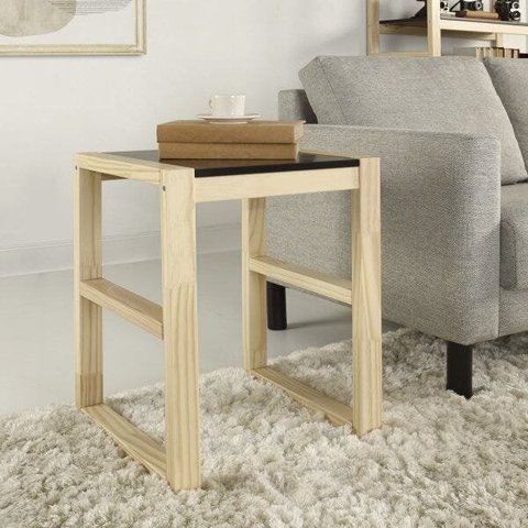 Mesa Lateral Quadrada Madeira Maciça Guará Yescasa