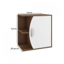 Ver imagem 4 de Gabinete para Banheiro 1 Porta sem Cuba 60cm Duna Branco/Nogal