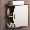 Ver imagem 1 de Gabinete para Banheiro 1 Porta sem Cuba 60cm Duna Branco/Nogal