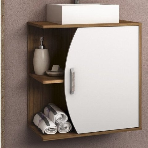 Gabinete Para Banheiro 1 Porta sem Cuba 60cm Duna 