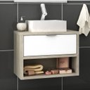 Ver imagem 1 de Gabinete para Banheiro 1 Gaveta 60cm sem Cuba Malta Branco/Barrique