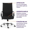 Ver imagem 3 de Cadeira de Escritório Presidente Chicago Giratória Com Sistema Relax Preta Moob