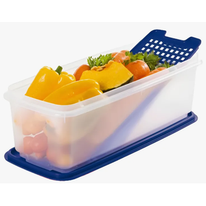 Super Caixa 4,3 Litros Translúcida com Grade e Tampa Azul Tupperware