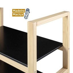 Estante para Livros Multiuso 2 Prateleiras Madeira Maciça Baixa Guará CabeCasa MadeiraMadeira - 7