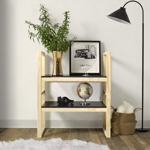 Estante para Livros Multiuso 2 Prateleiras Madeira Maciça Baixa Guará Yescasa