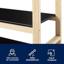 Estante para Livros Multiuso 2 Prateleiras Madeira Maciça Baixa Guará CabeCasa MadeiraMadeira - 6