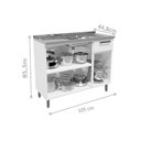 Ver imagem 3 de Módulo Cozinha Bertolini Múltipla Balcão C/ Pia C/ 3 Portas e 1 Gaveta Branco-bertolini