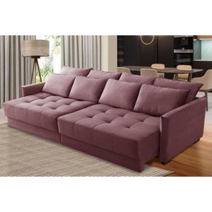 Sofá Cama Retrátil e Reclinável 2,10m com Molas Cairo Veludo Mirra Decor