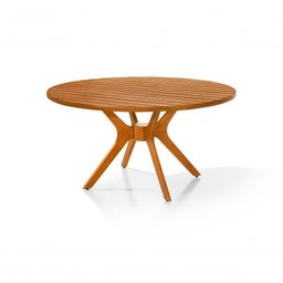 Mesa de Jantar Julia Madeira Maciça Eucalipto Ripada 110cm - 1