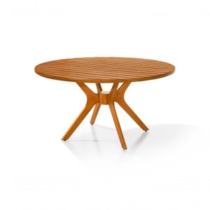 Mesa de Jantar Julia Madeira Maciça Eucalipto Ripada 110cm