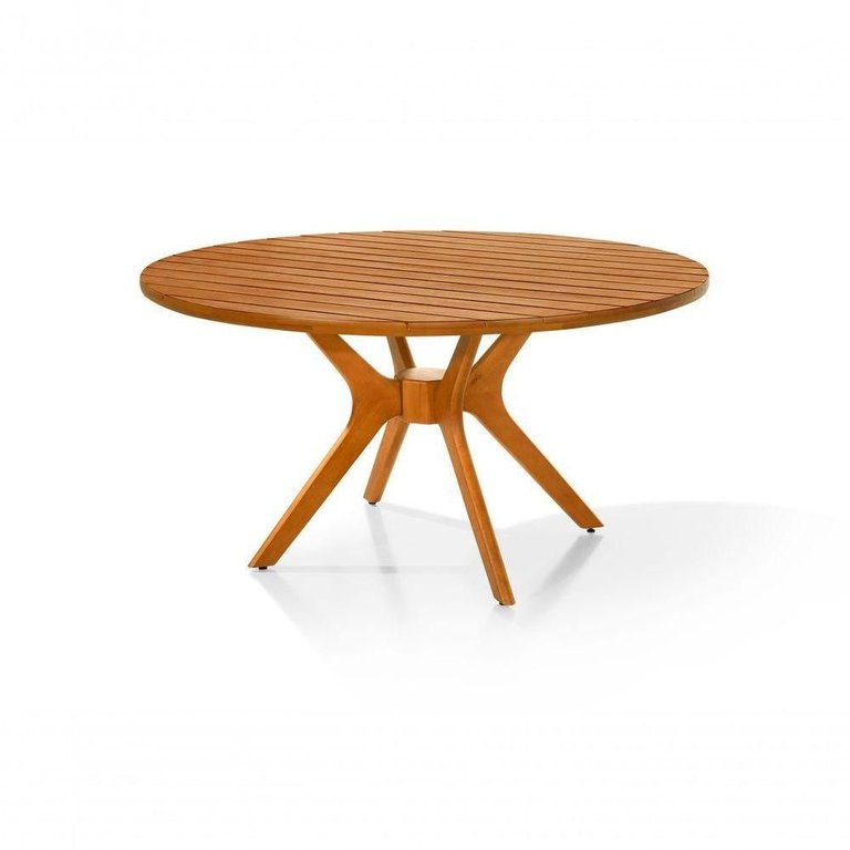 Mesa de Jantar Julia Madeira Maciça Eucalipto Ripada 110cm