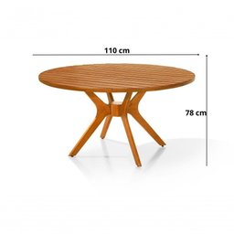 Mesa de Jantar Julia Madeira Maciça Eucalipto Ripada 110cm - 2