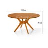 Mesa de Jantar Julia Madeira Maciça Eucalipto Ripada 110cm - 2