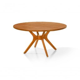 Mesa de Jantar Julia Madeira Maciça Eucalipto Ripada 110cm - 3