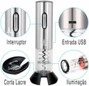 Ver imagem 3 de Saca Rolha Elétrico com Luz de Led Abridor sem Fio Bateria Recarregável Lorben