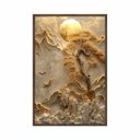 Ver imagem 1 de Quadro Decorativo - Natureza Dourada Arvore Ceu e Lua Art053 - Tela Canvas - 60x40cm