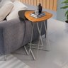 Mesa Apoio Lateral Organic para Sofá Pé Cromado 68cm:Cinamomo - 3