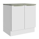 Ver imagem 1 de Balcão 80 cm 2 Portas Branco/Branco Veludo Lux Madesa