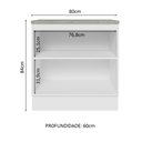 Ver imagem 5 de Balcão 80 cm 2 Portas Branco/Branco Veludo Lux Madesa