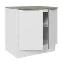 Ver imagem 7 de Balcão 80 cm 2 Portas Branco/Branco Veludo Lux Madesa
