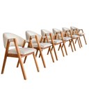 Ver imagem 2 de Kit 6 Poltronas Sala de Estar Linho Marfim Design Atemporal & Versátil com Braços