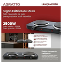Ver imagem 4 de Fogão Elét. Preto 2 Bocas de Mesa Portátil Agratto 110v