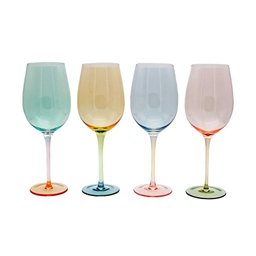 Jogo de 4 Tçs Fracalanza P/ Vinho Burano Vdr. 550ml Colorido - 1