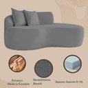 Ver imagem 6 de Sofá Feijão de Canto Curvado Elegante 2 Lugares Bouclé:bouclé Cinza Chumbo