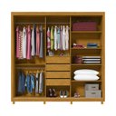 Ver imagem 2 de Guarda-Roupa Casal Majestique 3 Portas 4 Gavetas Ripado 100% MDF com Espelho Naturale - Pnr Móveis
