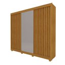 Ver imagem 3 de Guarda-Roupa Casal Majestique 3 Portas 4 Gavetas Ripado 100% MDF com Espelho Naturale - Pnr Móveis