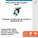 Ver imagem 2 de Rodízio Silicone Placa giratória para Carrinho Moveis 1.1/2-35mm - Starfer