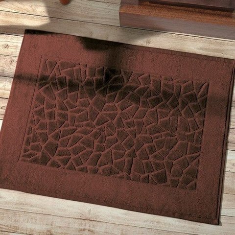 Toalha de Piso Jacquard Confort Pedra 680g/m² - 70cm X 50cm Döhler Cor:marrom