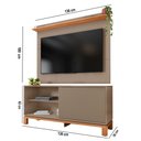Ver imagem 3 de Painel Tv 45 Pol 136cm com Rack Bancada para Sala Visari Marrom/freijó C01 - D’Rossi
