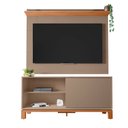 Ver imagem 2 de Painel Tv 45 Pol 136cm com Rack Bancada para Sala Visari Marrom/freijó C01 - D’Rossi