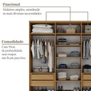 Ver imagem 6 de Guarda-Roupa Casal 100% MDF 6 Portas 4 Gavetas Brescia Marrom/Nogueira