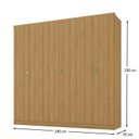 Ver imagem 3 de Guarda-Roupa Casal 100% MDF 6 Portas 4 Gavetas Brescia Marrom/Nogueira