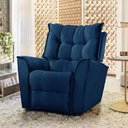 Ver imagem 2 de Poltrona da Mamãe Reclinável Carinho Veludo Azul - Star Confort