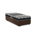 Ver imagem 1 de Cama Box Solteiro Marrom + Colchão de Molas - Castor - Class Tecnopedic One Face 88x188x60cm