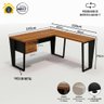 Mesa de Escritório Industrial em L com Gaveteiro Pés Metal Cor:nogal com Preto - 2