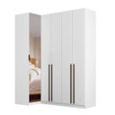 Ver imagem 6 de Guarda Roupa de Canto Reto 5 Portas 1 Espelho Altezza Trend Belmax:Branco