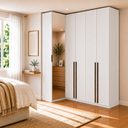 Ver imagem 1 de Guarda Roupa de Canto Reto 5 Portas 1 Espelho Altezza Trend Belmax:Branco