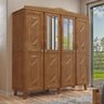 Guarda-roupa Brasil Casal Imbuia 4 Portas Espelhos 3 Gavetas Internas Madeira Pinus - Cavazotto - 1