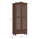 Ver imagem 3 de Cristaleira Vitrine 2 Portas 1 Gaveta 100% Madeira Maciça:cafe