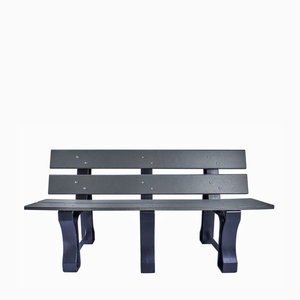 Banco de Jardim Madeira Plástica 1,50 M:cinza Escuro/kit Zincado Branco